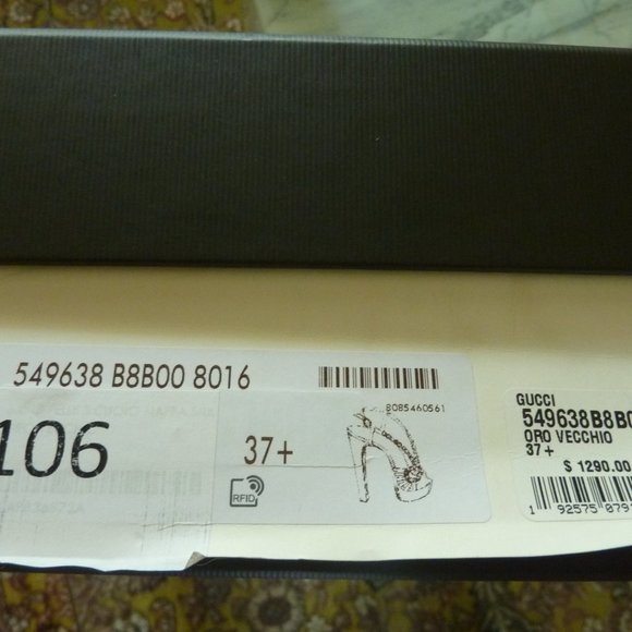 GUCCI "Zephyra" Velvet & Leather Sandals 7.5 37.5 - NEW in Box - Picture 4 of 8